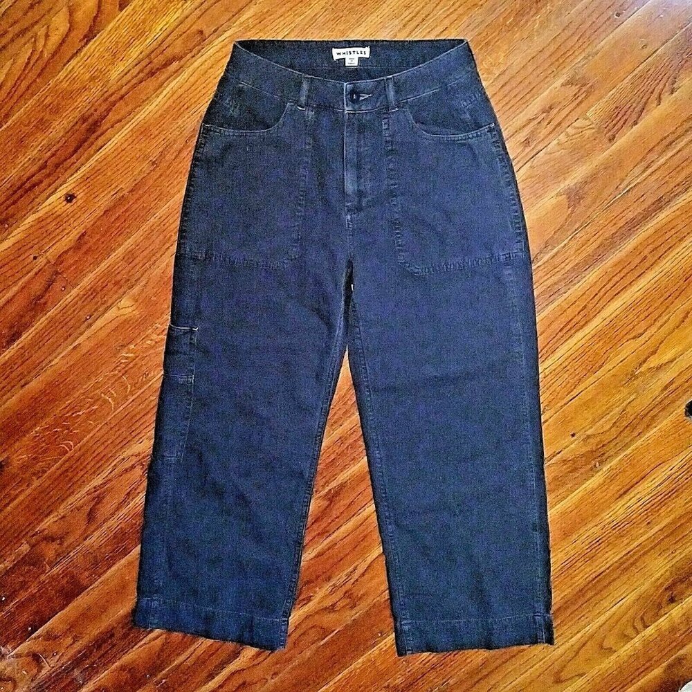 WHISTLES Cargo Pants Blue Women Size 4 Cropped